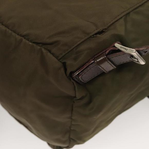 PRADA Backpack Nylon Khaki Silver Auth bs22991 main image 14